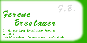 ferenc breslauer business card